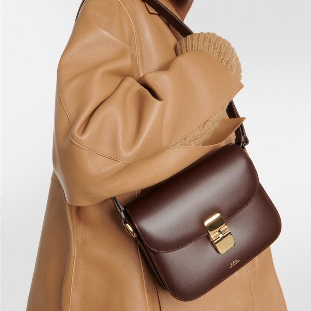 A.P.C. Grace Small leather crossbody bag, brown
